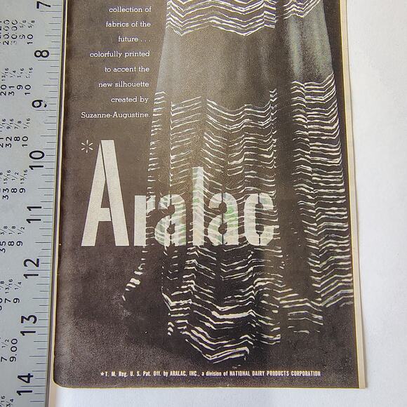 1946 Aralac Fashion Print Ad Zigzag Skirt Model Pose Midcentury Style Ephemera - Picture 5 of 9